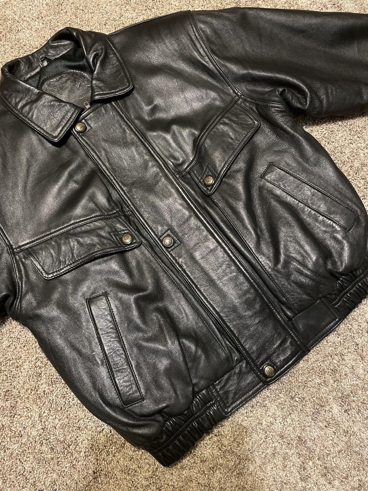 Vintage vintage leather jacket Size US L / EU 52-54 / 3 - 3 Thumbnail