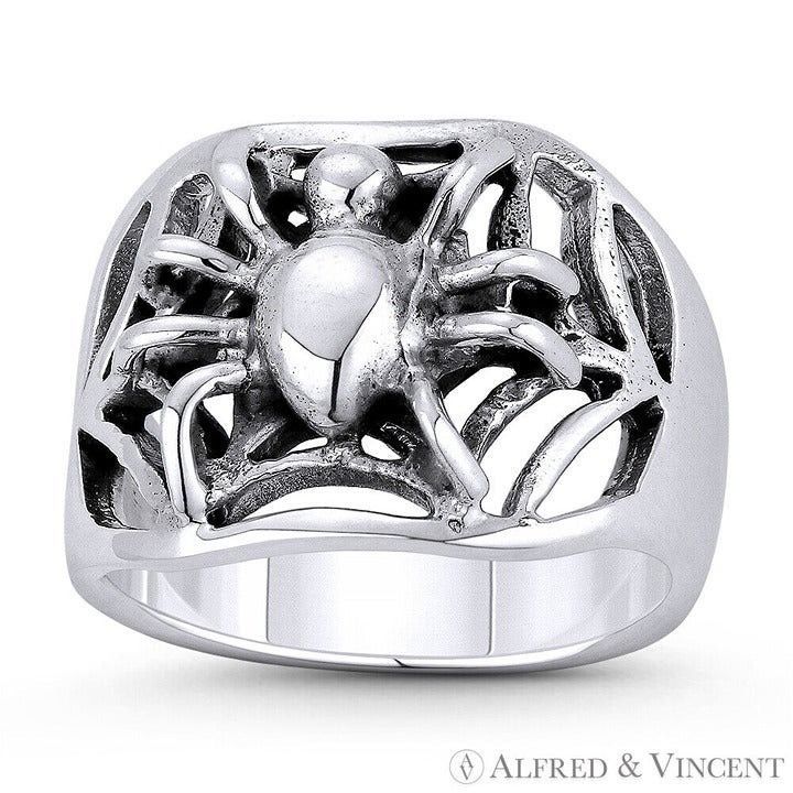Other Spider on Web Arachnid Charm Ring in .925 Sterling Silver Size ONE SIZE - 1 Preview