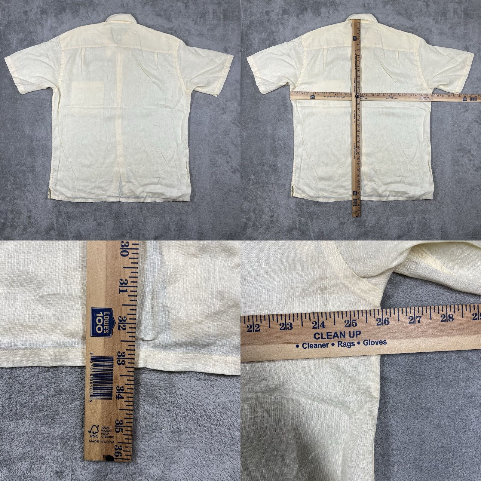 Saks Fifth Avenue VINTAGE Saks Fifth Avenue Button-Up Shirt Men’s Large Beige 100% Linen Short Sleeve Mens Regular L Beige 90s Size US L / EU 52-54 / 3 - 8 Thumbnail