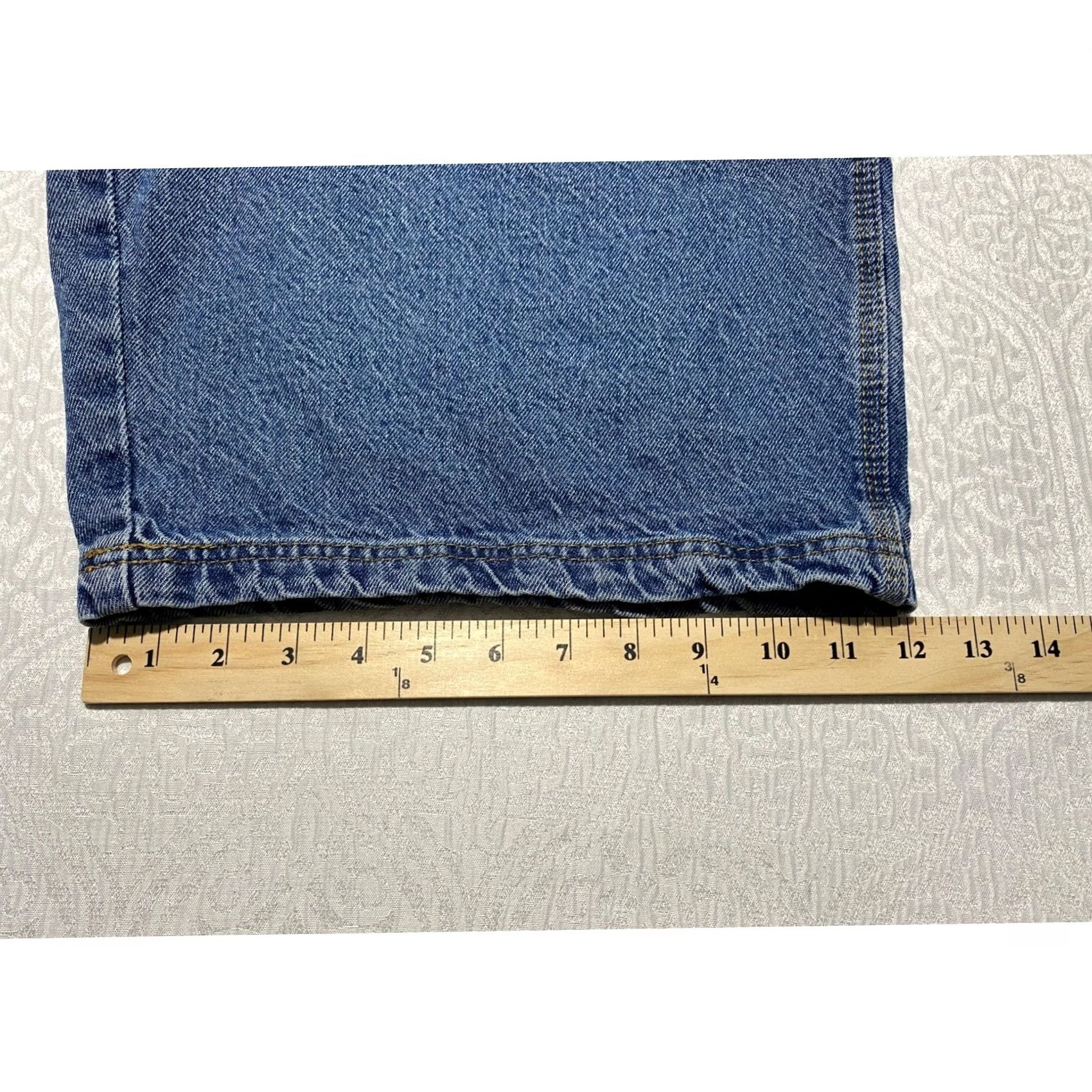 Vintage Rugged Wear Mens Carpenter Shorts Blue Denim Medium Wash Relaxed Fit 36 Jorts Cargo 5-Pocket Workwear Denim Shorts Mens 36 Blue Size US 36 / EU 52 - 7 Thumbnail