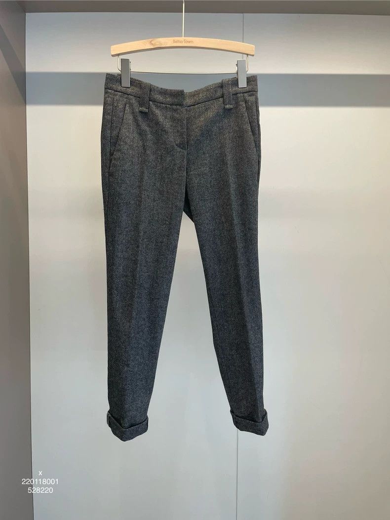 Brunello Cucinelli Brunello Cucinelli Gray Wool Trousers F34 - dmc Size US 34 / EU 50 - 1 Thumbnail