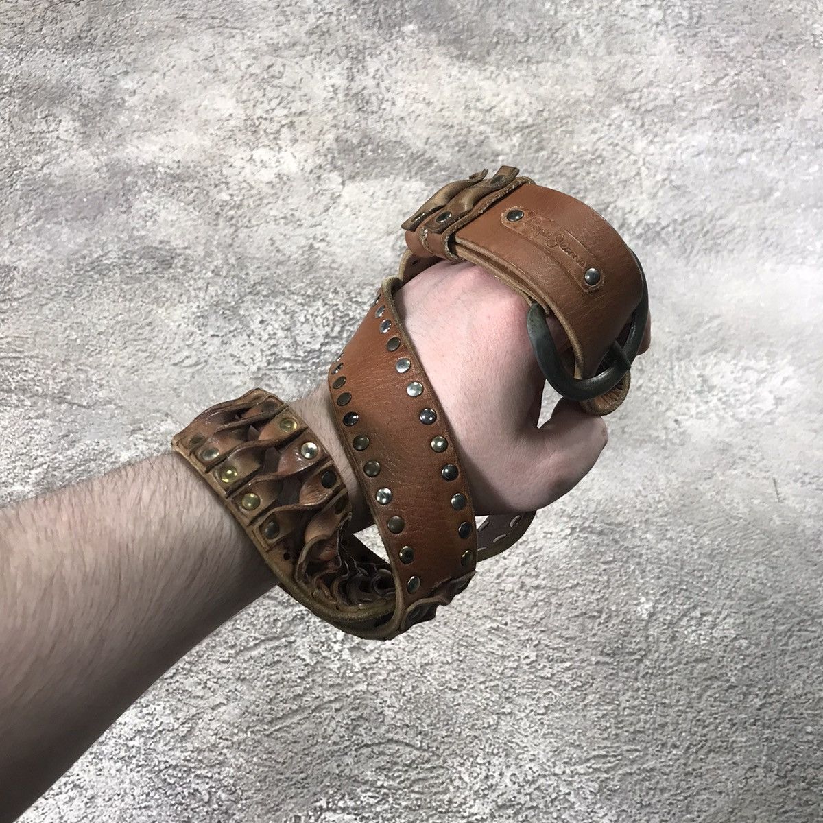 Pre-owned If Six Was Nine Vintage Y2k Japanese Belt Alt Goth Punk Rave Kanye Style In Brown