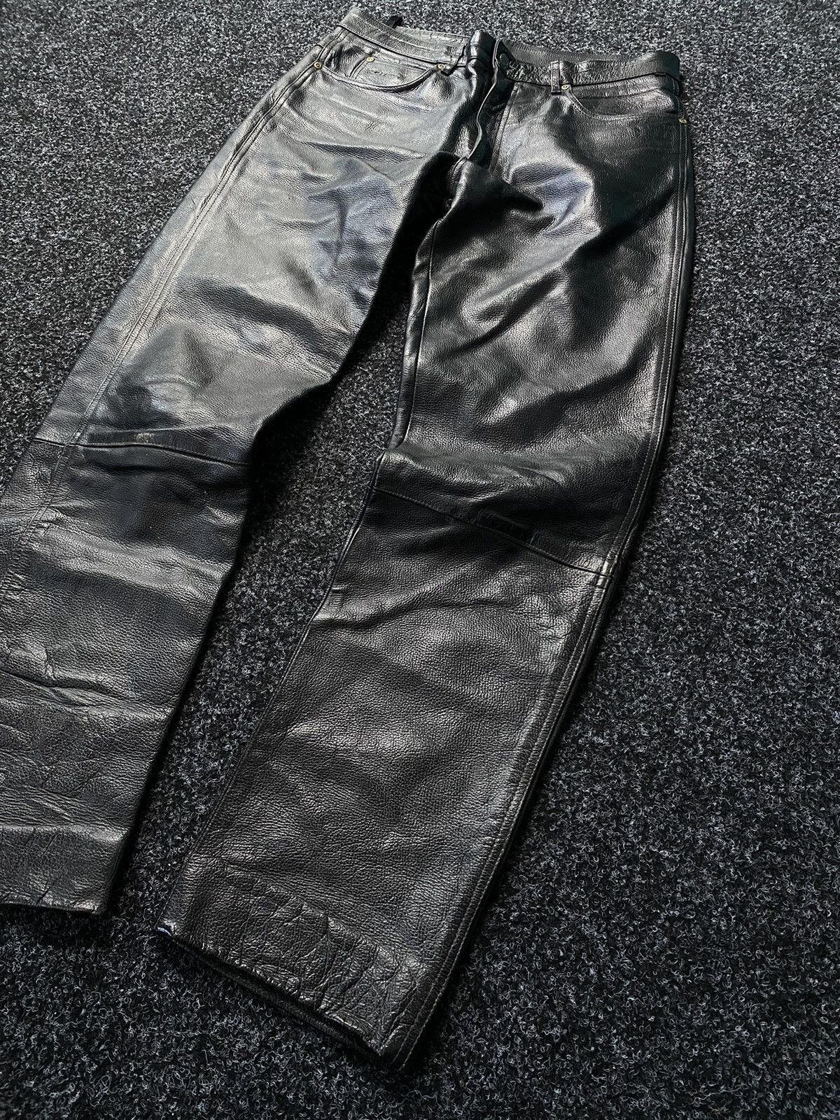 Leather Difi Leather Moto Biker Racing Pants Opium y2k Size US 33 - 3 Thumbnail