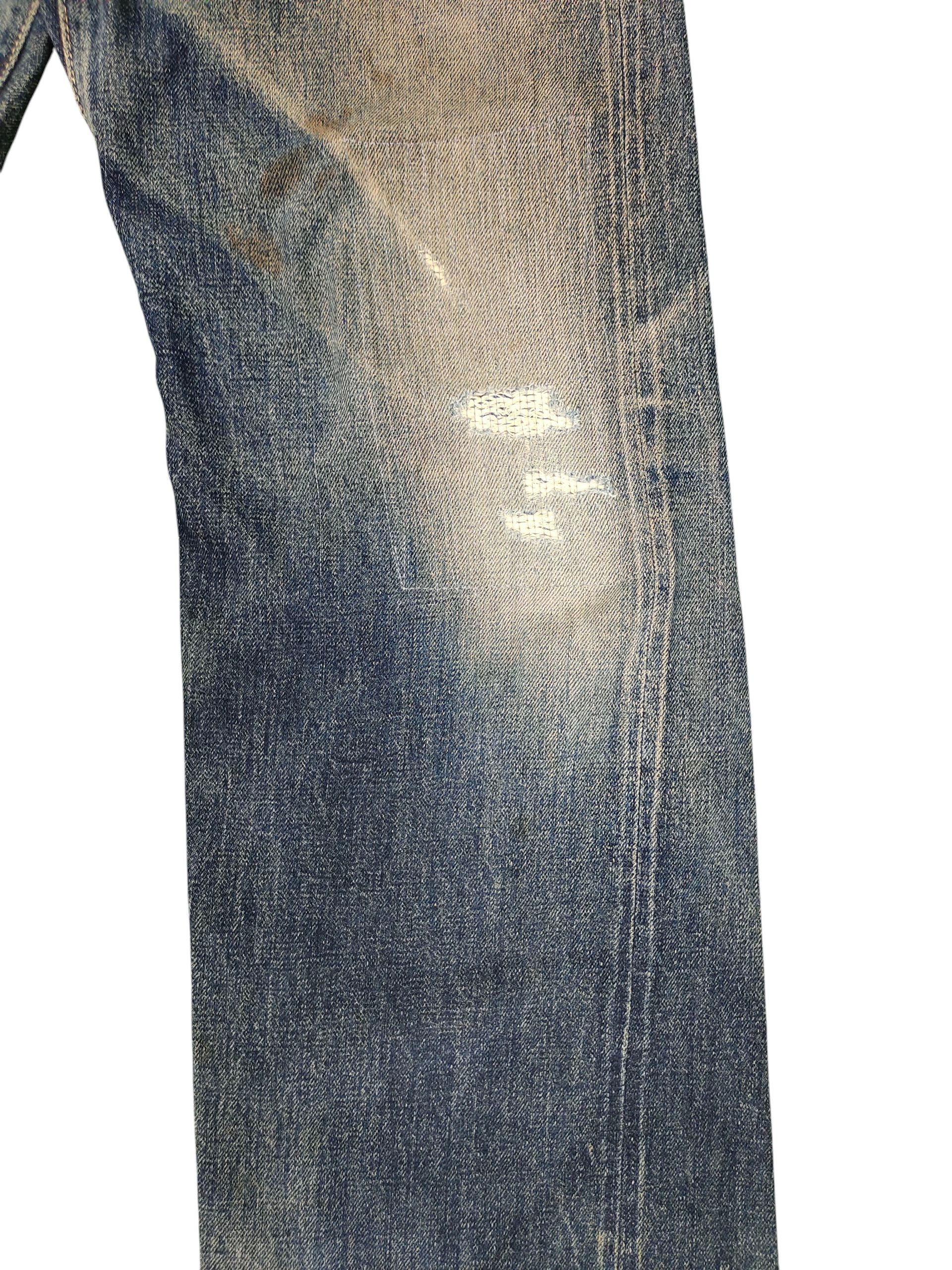 Denime Vintage 90s Denime Selvedge Rusty Clawmark Distress Jeans Size US 30 / EU 46 - 3 Thumbnail