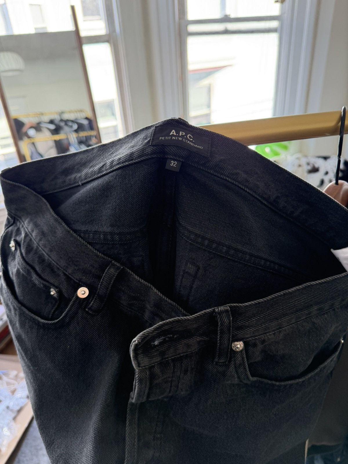 A.P.C. APC petit standard washed black denim Size US 32 / EU 48 - 2 Thumbnail