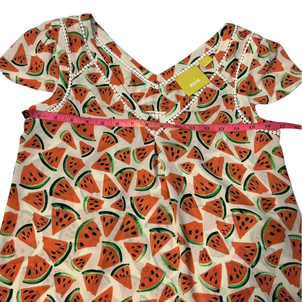 Designer Anthropologie l Maeve Picnic Days Watermelon Top 0 Size XS / US 0-2 / IT 36-38 - 5 Thumbnail