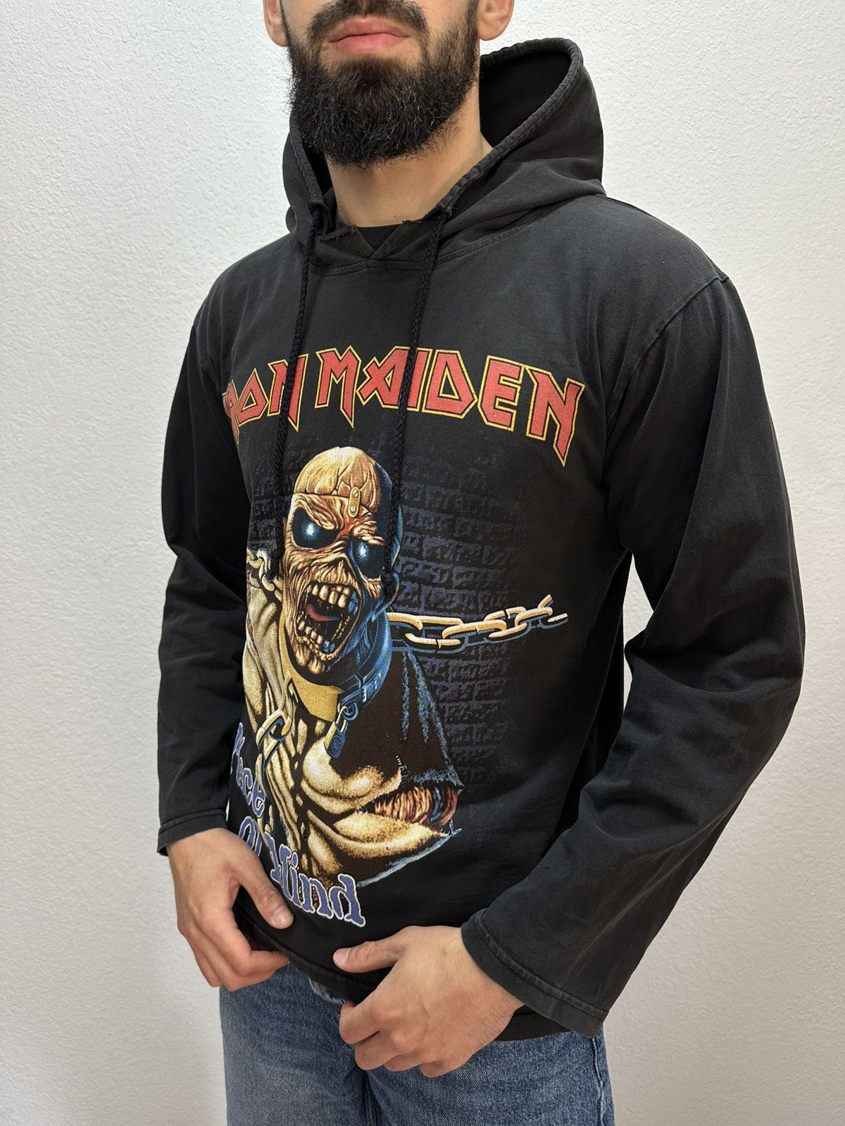 Band Tees Vintage Iron Maiden Big Logo Hoodie 90s Piece of Mind Size US S / EU 44-46 / 1 - 2 Thumbnail