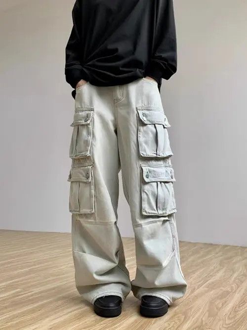 Japanese Brand × Jean Retro light-colored workwear multi-pocket jeans Size US 30 / EU 46 - 1 Thumbnail