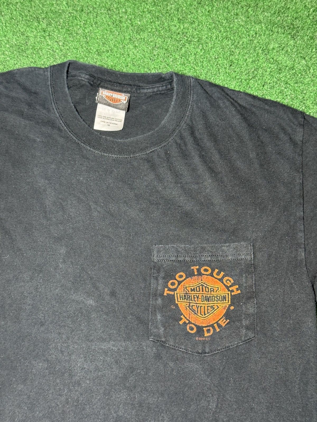 Harley Davidson Y2K Harley Davidson Too Tough To Die Biker Grunge T Shirt Size US M / EU 48-50 / 2 - 2 Thumbnail