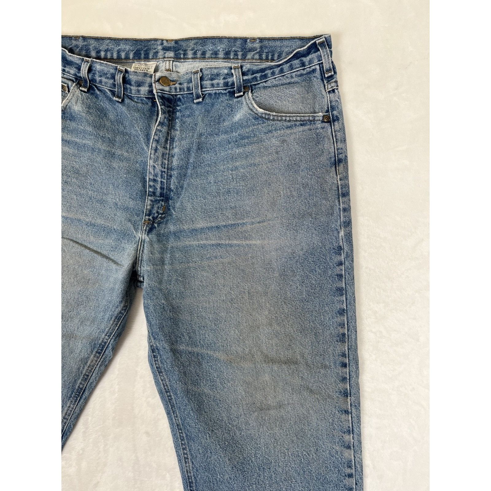 Carhartt Carhartt B160-DST Jeans Mens 42x30 Distressed Denim Leather Size US 42 / EU 58 - 4 Thumbnail