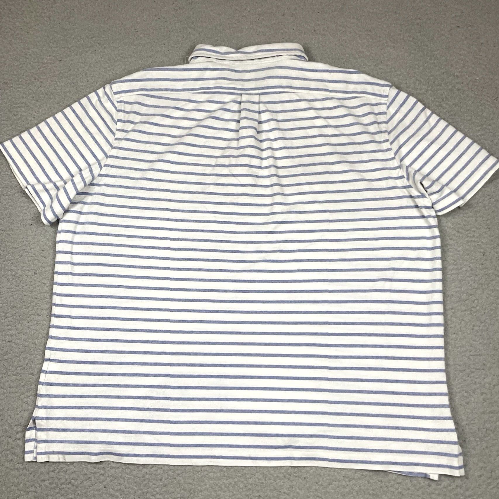 Polo Ralph Lauren Polo Ralph Lauren Shirt Mens 2XL Blue Knit Oxford Striped Pony Adult Short Sleeve Collared Button-Down Size US XXL / EU 58 / 5 - 7 Thumbnail