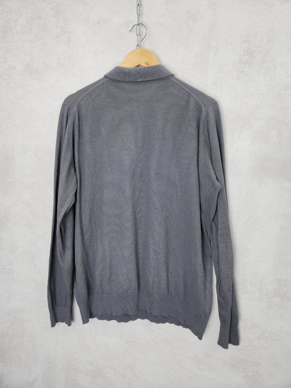 John Smedley John Smedley Made in England Ash Grey Cotton Polo Sweater Size US L / EU 52-54 / 3 - 2 Thumbnail