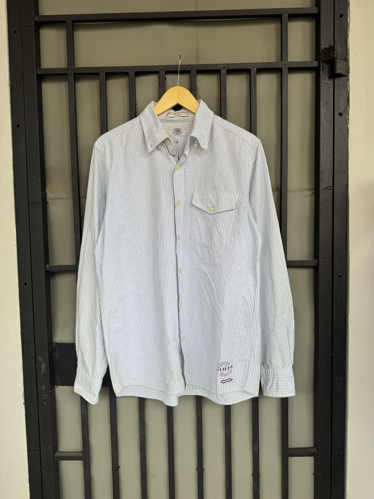 Bape A BATHING APE OXFORD STRIPED POCKET LONG SHIRT🔥RARE🔥 Size US L / EU 52-54 / 3 - 1 Thumbnail