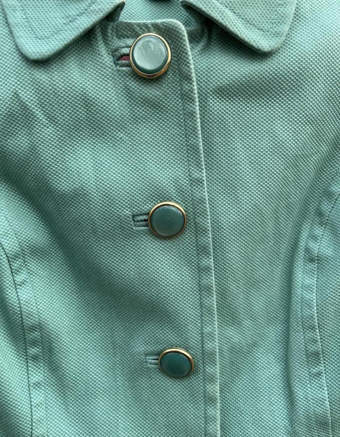 Vintage East 5th Mint Green Button Blazer Jacket 3/4 Sleeve Size S / US 4 / IT 40 - 4 Thumbnail