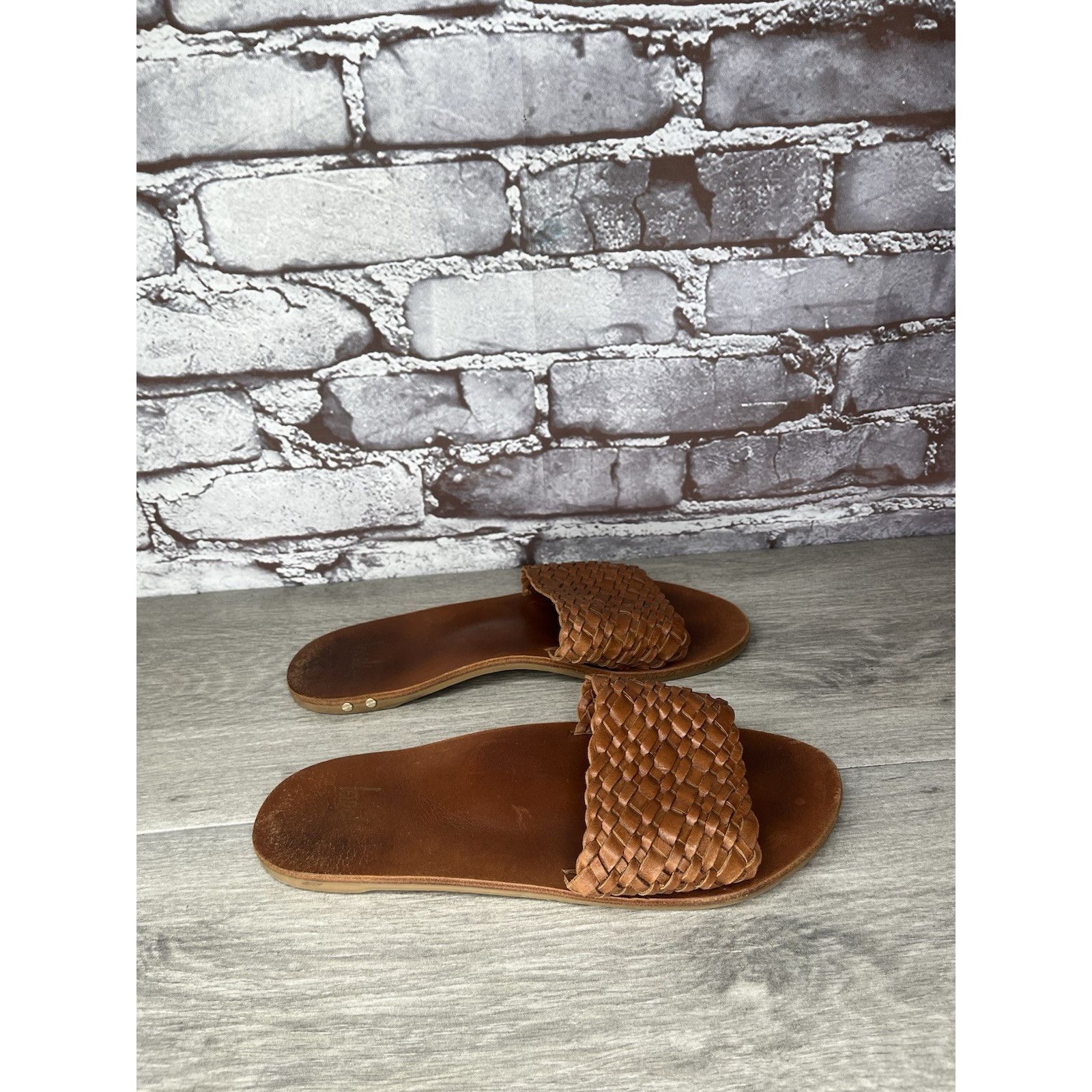 beek Beek Fairy Woven Brown Leather Weaves Flats Slides Sandals W Size US 8 / IT 38 - 3 Thumbnail