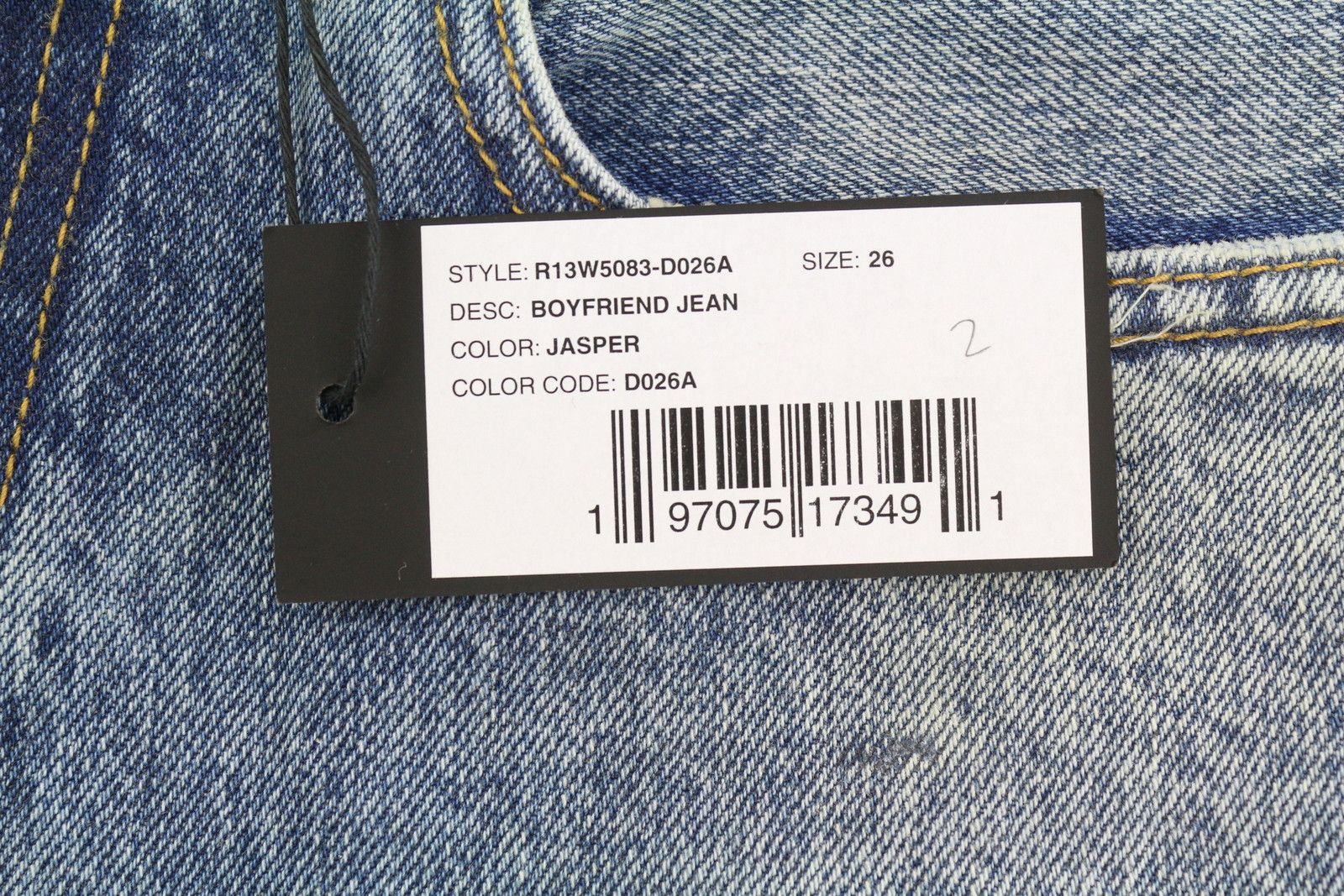 R13 BOYFRIEND 26 Jasper Cropped Blue PF25 Jeans 87188 Size 26" / US 2 / IT 38 - 7 Thumbnail