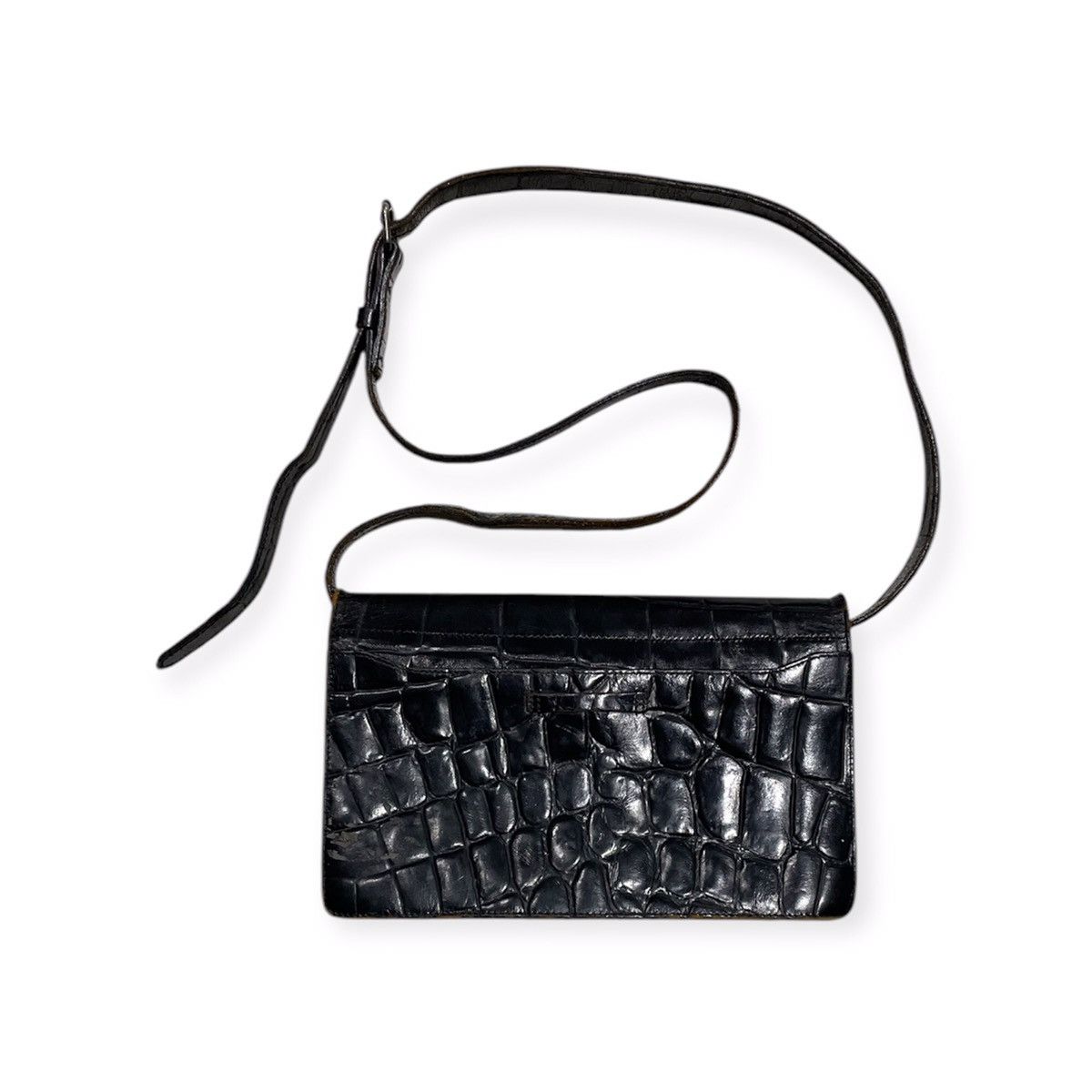 Jean Paul Gaultier Croc Embossed Rigid Leather Bag Size ONE SIZE - 2 Thumbnail