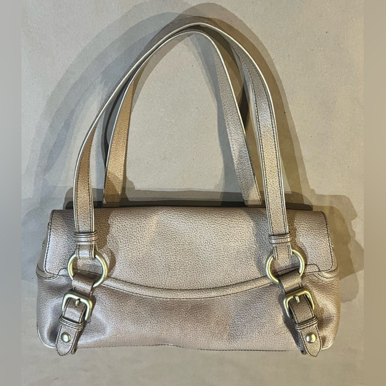Kenneth Cole Kenneth Cole Pebbled Leather Satchel Purse Double Handle Size ONE SIZE - 16 Thumbnail