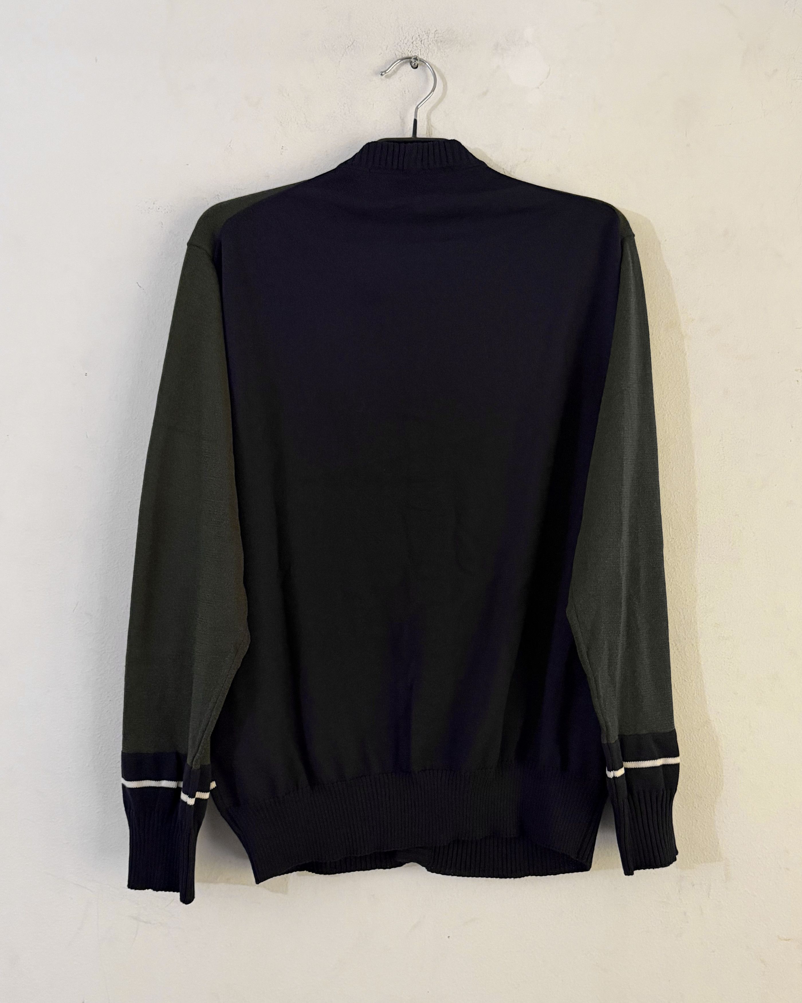 Comme des Garcons Homme Tri-Tone Paneled Knit Wool Cardigan Size US L / EU 52-54 / 3 - 3 Thumbnail
