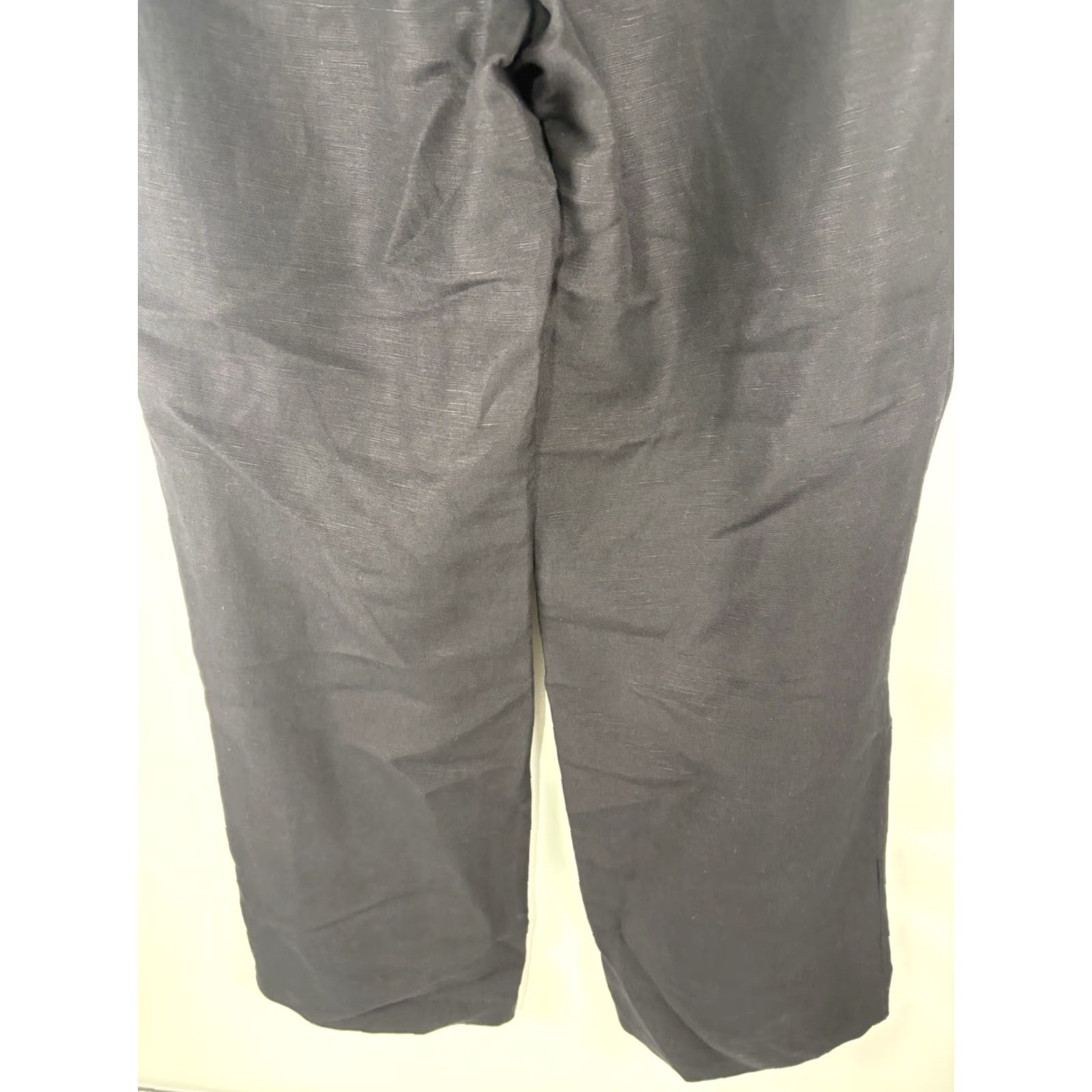 Calvin Klein VINTAGE Calvin Klein Dress Pants Women Wide Leg Linen Blend 12 Black офисный, бизнес, casual Size 34" / US 12 / IT 48 - 6 Thumbnail