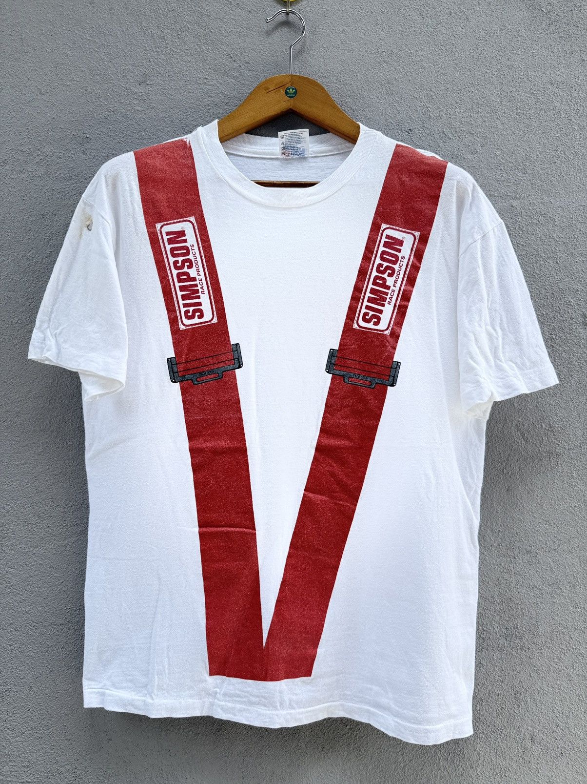 Hanes Vintage 90s Simpson Race Product Racing Tee Size US L / EU 52-54 / 3 - 1 Thumbnail