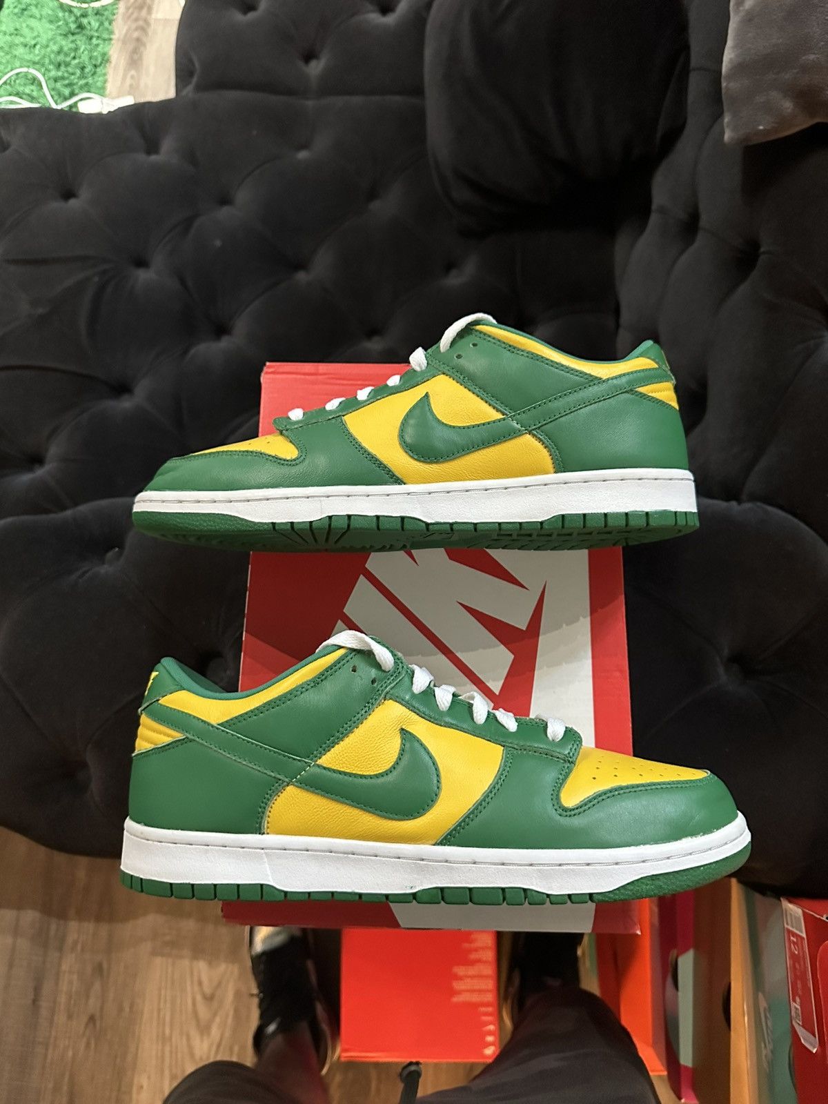 Nike Nike Men's Dunk Low Brazil SP Pine CU1727-700 Size 12 Used Size US 12 / EU 45 - 2 Thumbnail