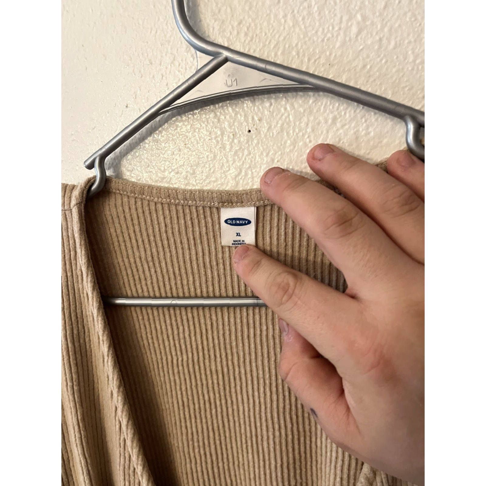 Old Navy Old Navy Knit Top Shirt XL Brown Long Sleeve V-Neck Wrap Surplice Ribbed Stretch Size XL / US 12-14 / IT 48-50 - 2 Thumbnail