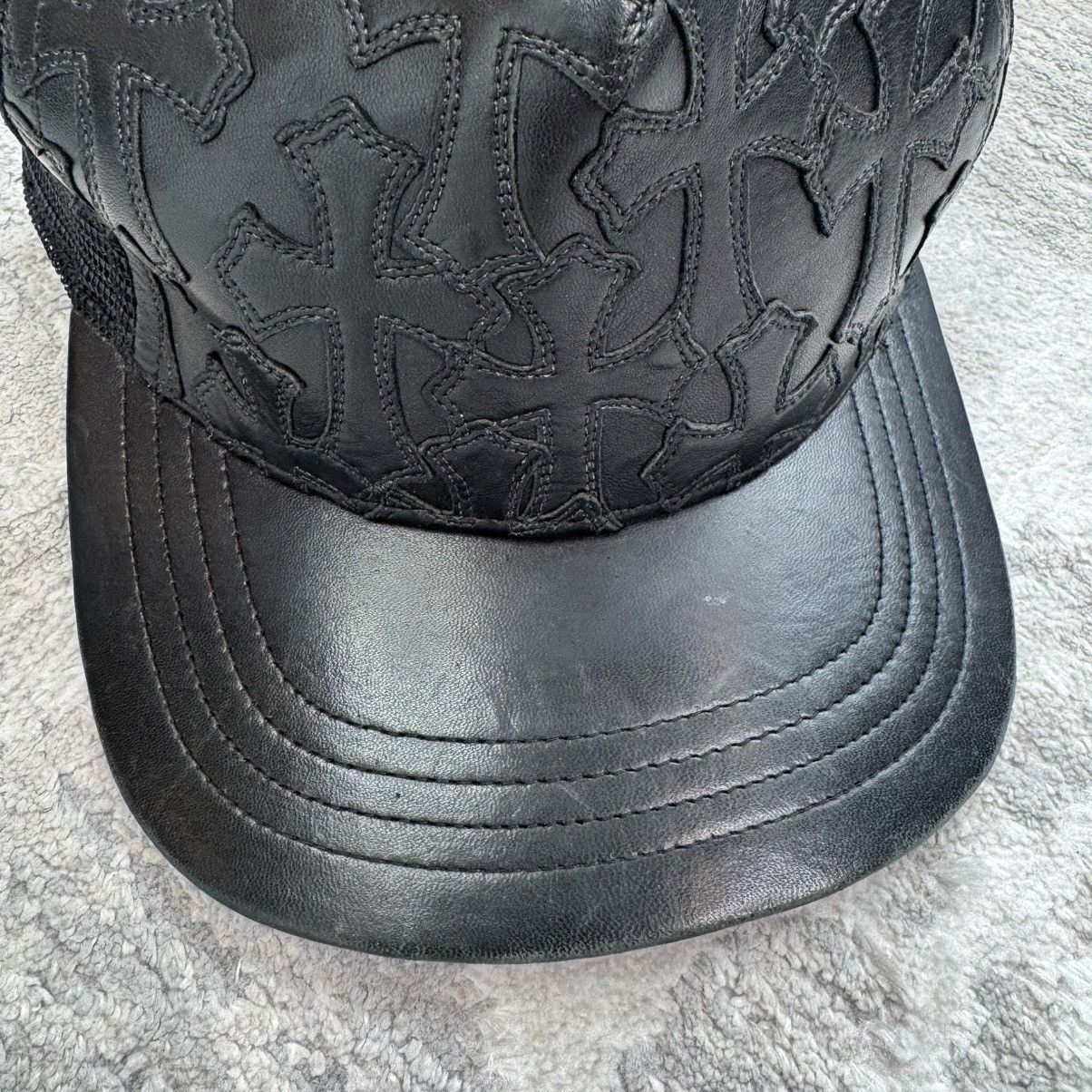 Chrome Hearts Cemetery leather patch cross trucker hat Size ONE SIZE - 4 Thumbnail