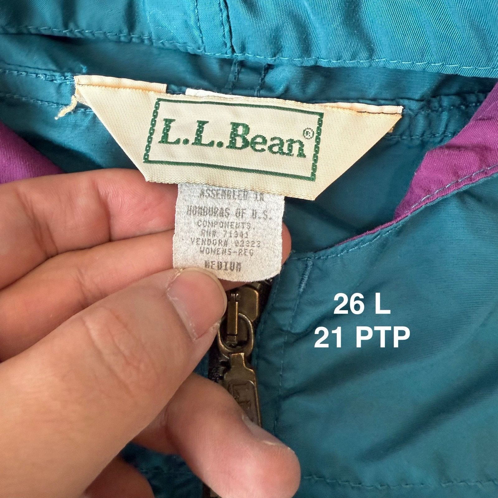L.L. Bean × Vintage Vintage LL Bean Anorak Medium Teal Purple 90s Windbreaker Size US M / EU 48-50 / 2 - 8 Thumbnail