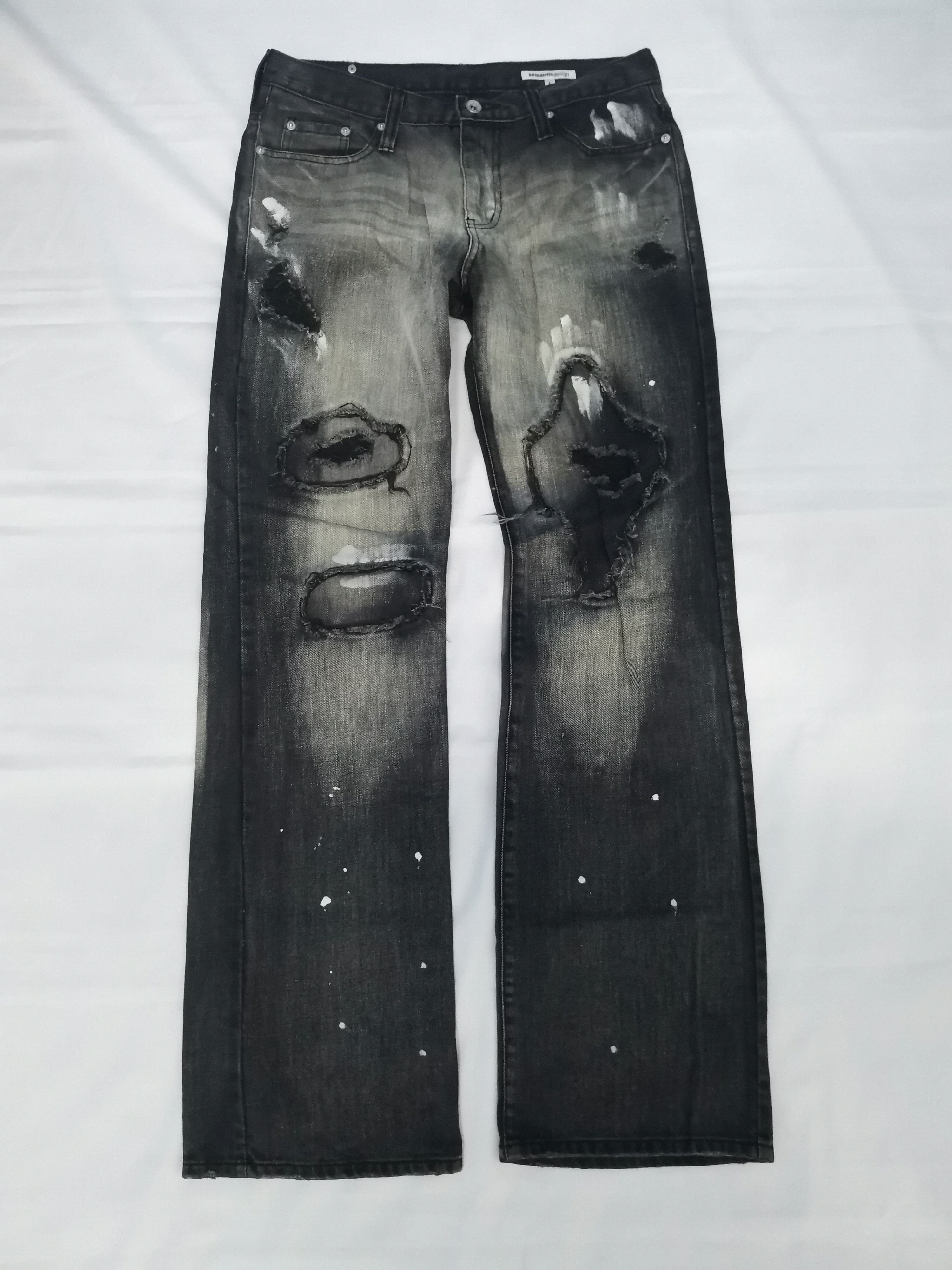If Six Was Nine RARE Semantic Design Distressed Denim Jeans Paint Undercover Size US 32 / EU 48 - 1 Thumbnail