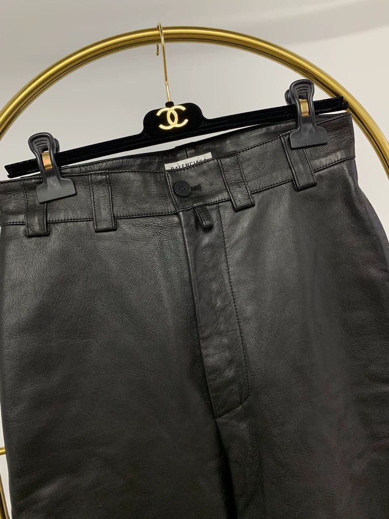 Balenciaga Balenciaga Black Leather Long Pants Size US 36 / EU 52 - 2 Thumbnail