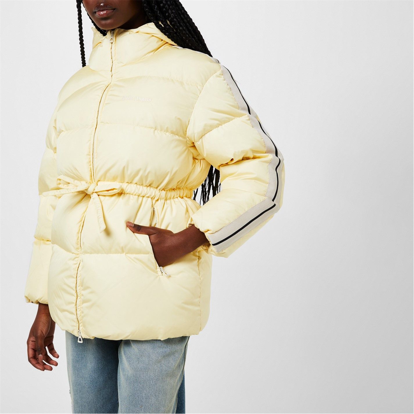 Palm Angels o1g2r1mq0325 Belted Down Jacket in Butter Size M / US 6-8 / IT 42-44 - 4 Thumbnail