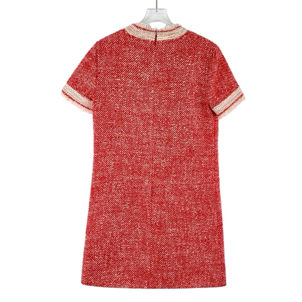 Gucci Gucci Red Wool Crew Neck Short Sleeve Tassel Dress K26WX Size M / US 6-8 / IT 42-44 - 2 Thumbnail