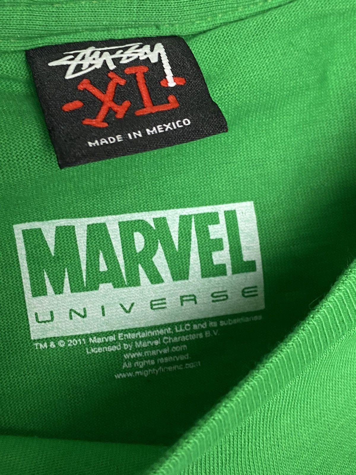 Stussy Marvel X Stüssy World Tour T-shirt, size XL, green new Size US XL / EU 56 / 4 - 2 Thumbnail