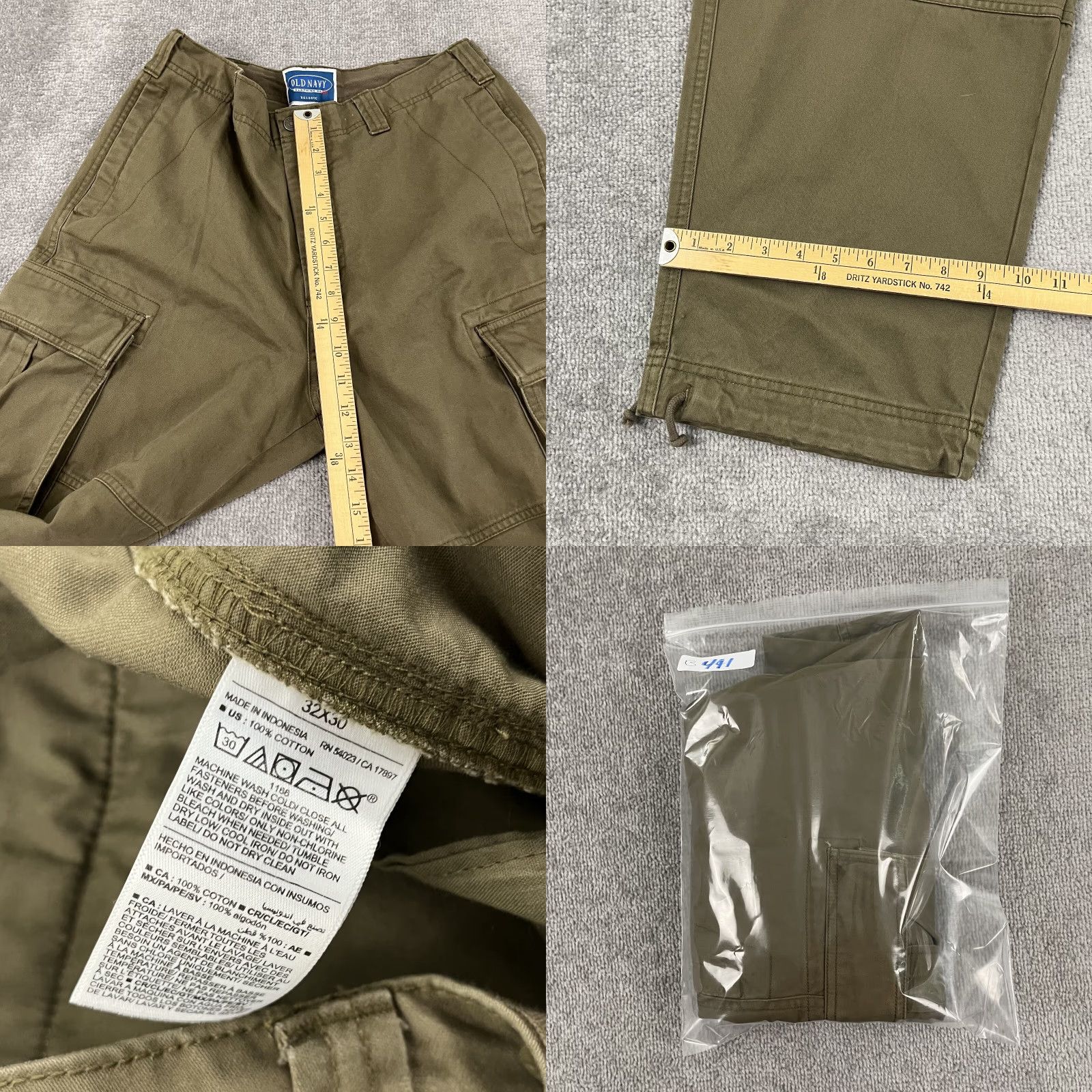 Old Navy OLD NAVY Pants Mens 32x28 Brown Canvas Cargo Military Wide Leg Paratrooper Retro Size US 32 / EU 48 - 8 Thumbnail