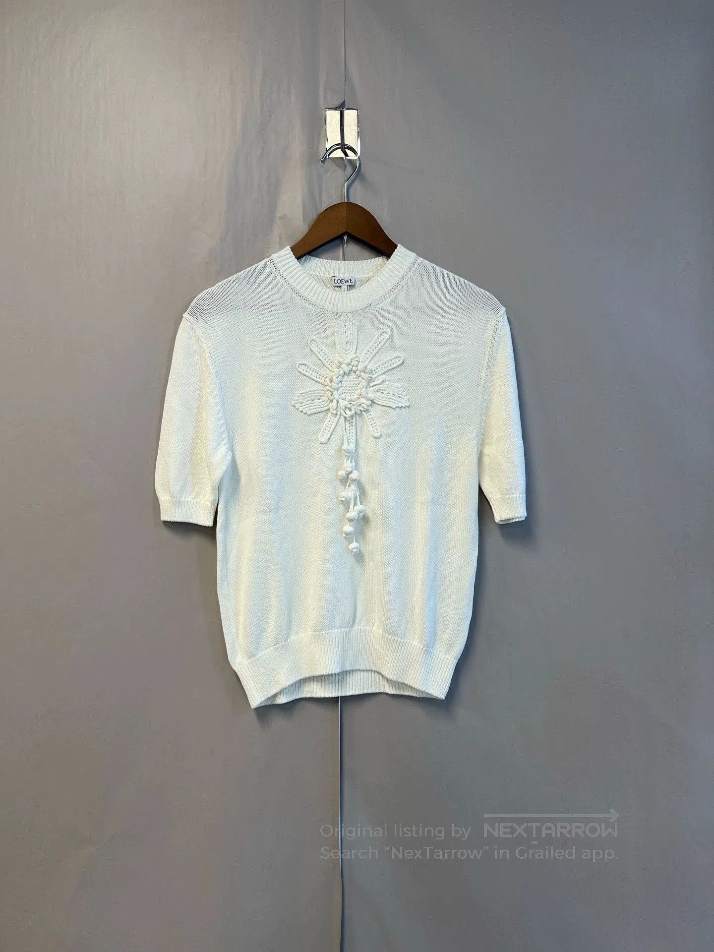 Loewe Loewe White Knit Short Sleeve Top. Size US M / EU 48-50 / 2 - 1 Thumbnail