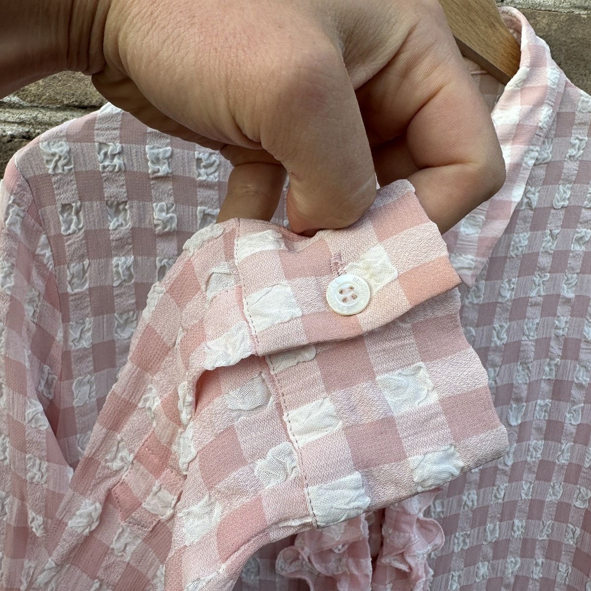 Boutique Moschino Boutique Moschino Ruffle Button Up Shirt Frill Vintage Rare Size M / US 6-8 / IT 42-44 - 14 Thumbnail