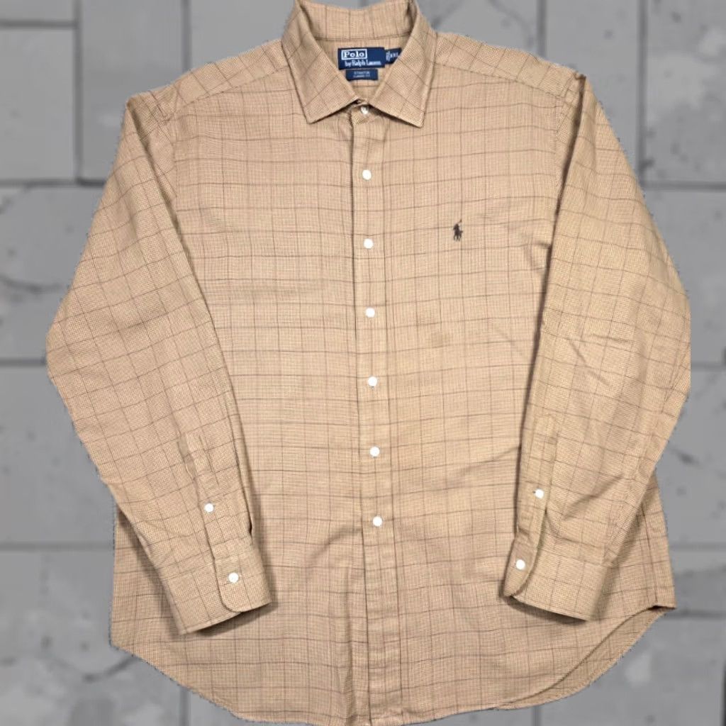 Polo Ralph Lauren Vtg Ralph Lauren Shirt Men 2XL Brown Houndstooth Long Sleeve Button Up Stanton Size US XXL / EU 58 / 5 - 1 Thumbnail
