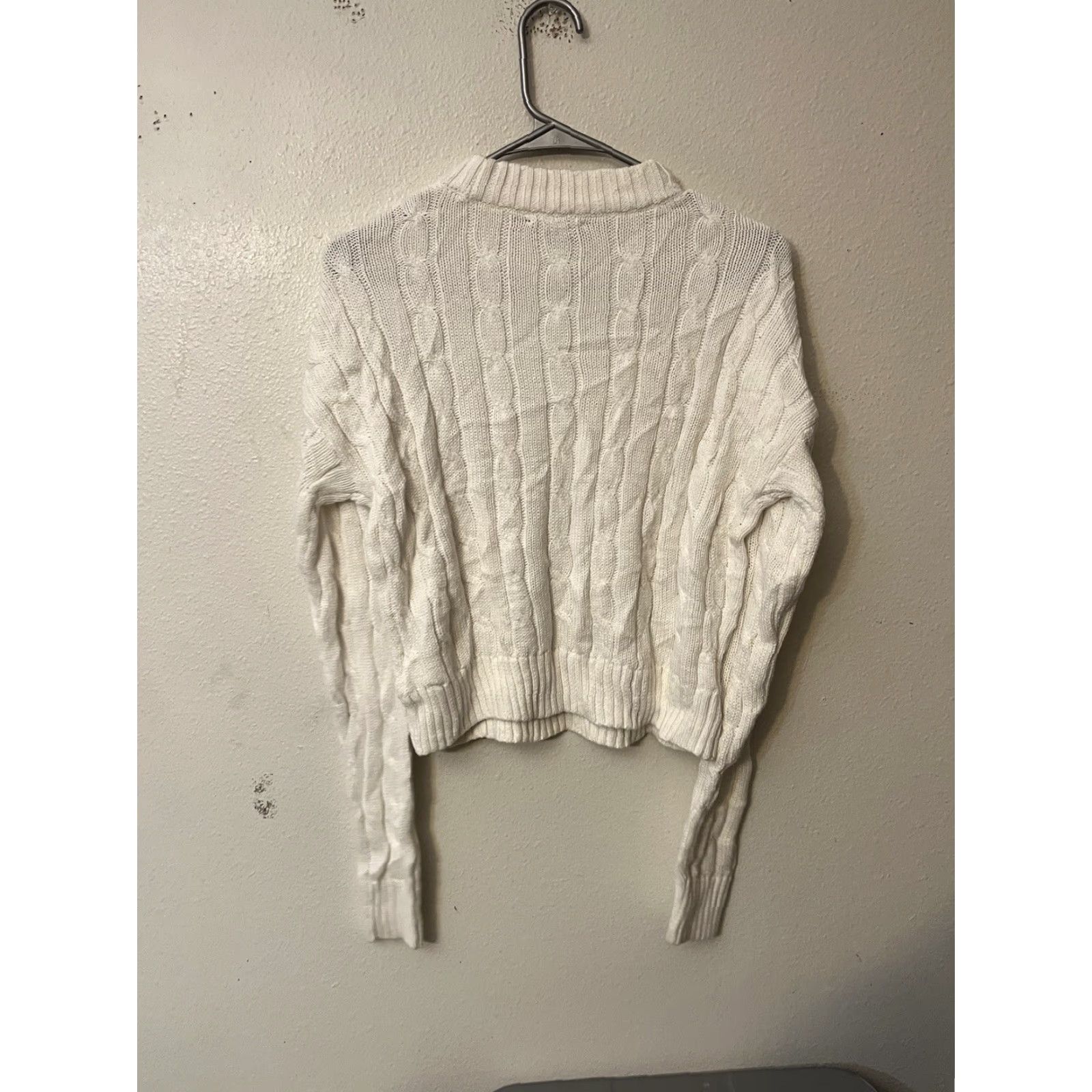 Gap Gap Sweater White Cable-Knit Cropped Size S Women Pullover Knit Shirt (Adult)| Womens Size S / US 4 / IT 40 - 3 Thumbnail