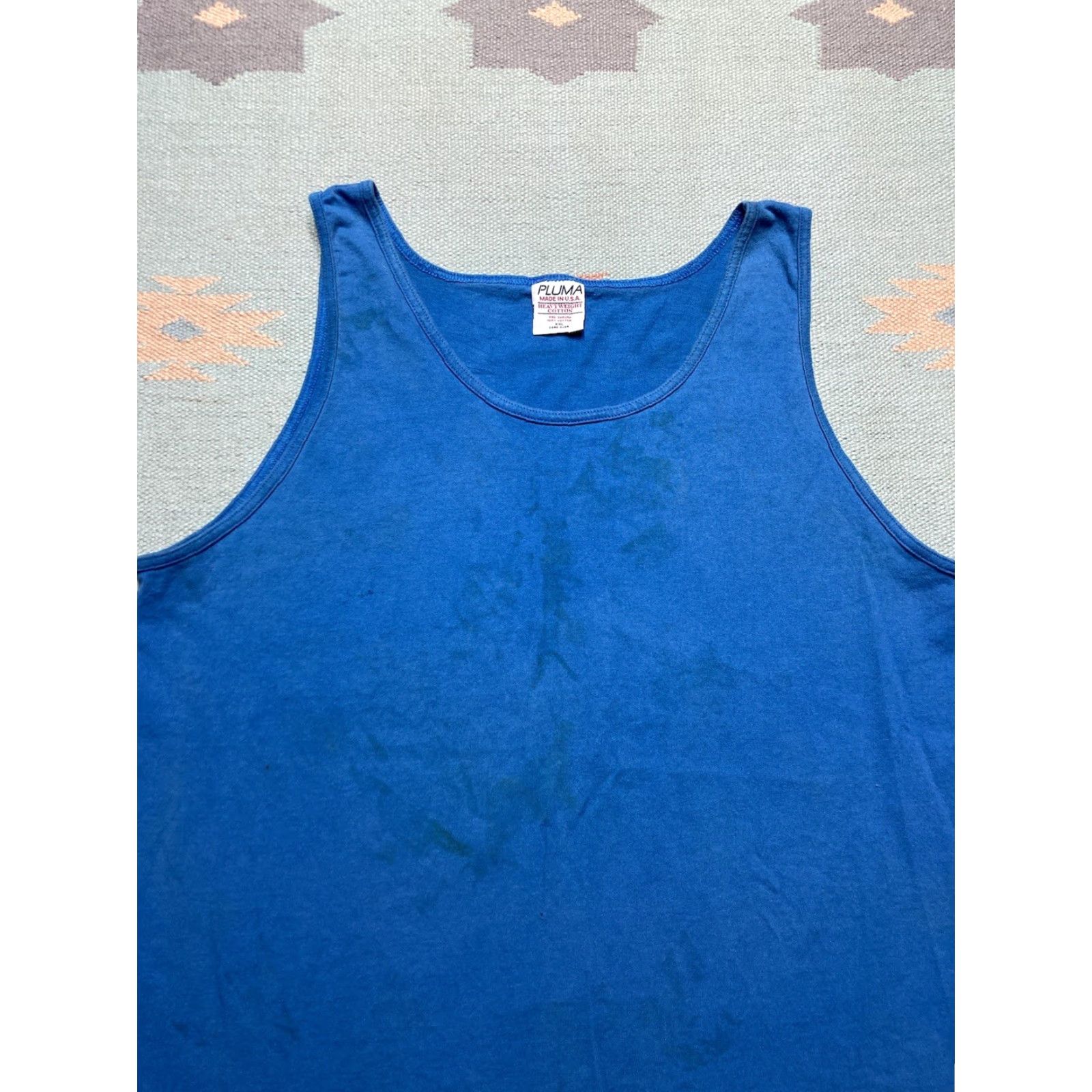 Vintage VINTAGE 90s Tank Top Sleeveless T Shirt Blue Distressed Cotton XXL Men T-Shirt Size US XXL / EU 58 / 5 - 4 Thumbnail