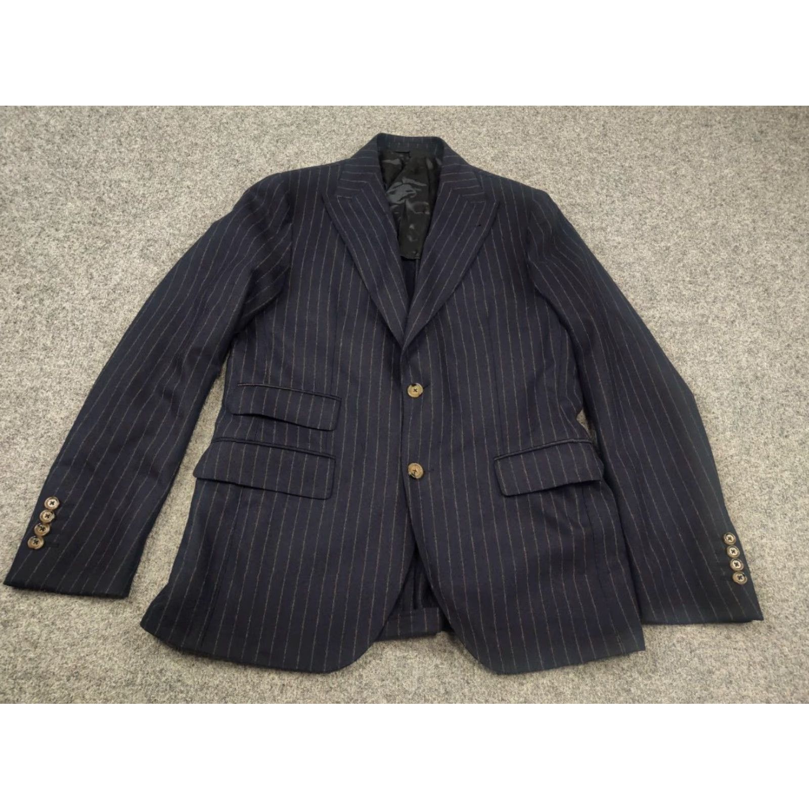 Eleventy Eleventy Milano Design premium classic two-piece suit Wool Cotton? Striped blue 2 Piece Men M Jacket Pants Blazer Mens 2 Piece Suit Vintage No N/A Size 40R - 3 Thumbnail