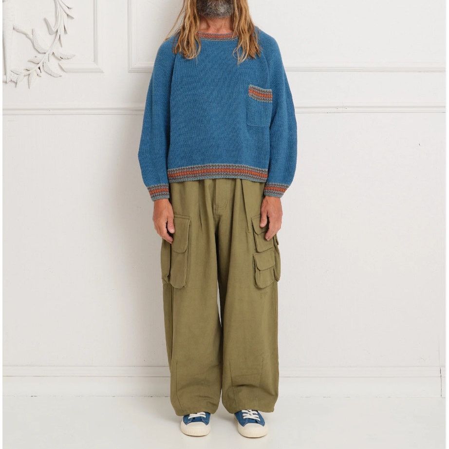 Story Mfg. STORY MFG. Forager Cargo Cotton Trousers Green Sz Small/32 Size US 32 / EU 48 - 2 Thumbnail