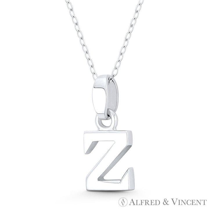 Other Initial Letter "Z" Charm 3D Pendant in .925 Sterling Silver Size ONE SIZE - 1 Preview