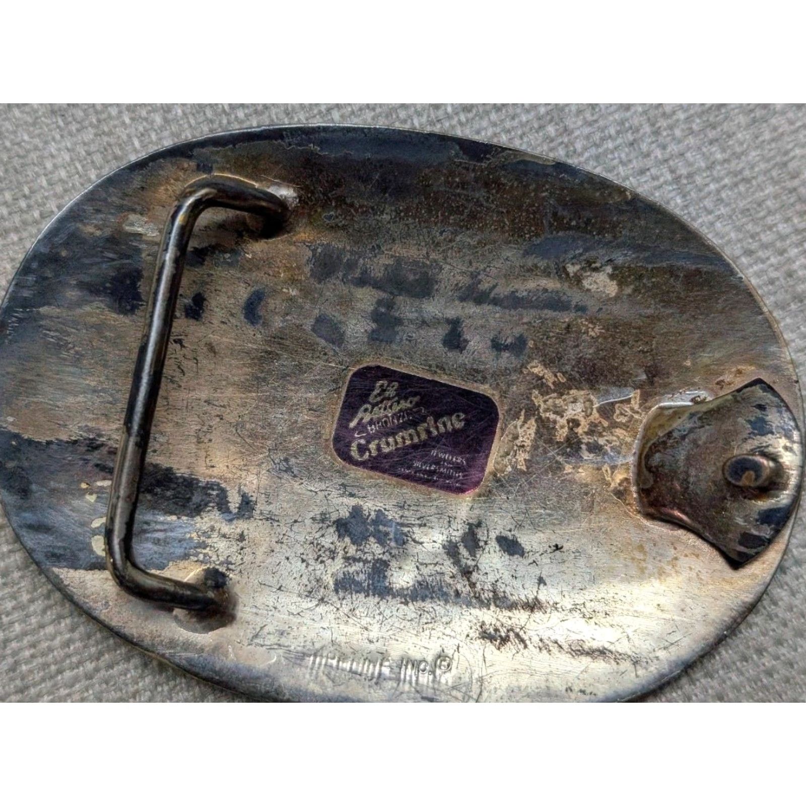 Vintage VINTAGE Crumrine belt buckle BRONZE HORSE floral WESTERN cowboy Men Size ONE SIZE - 6 Thumbnail