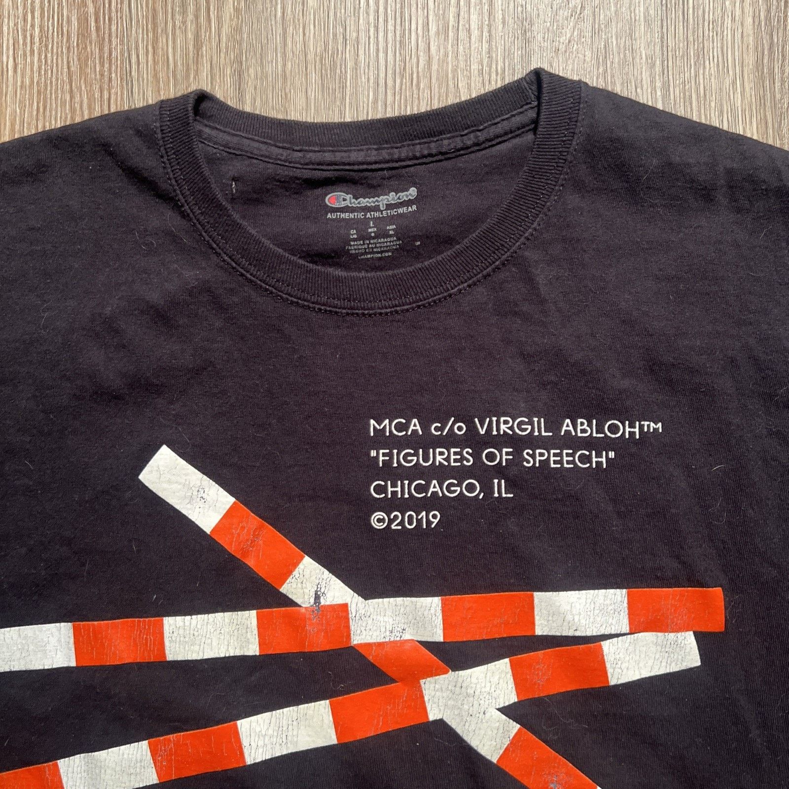 Virgil Abloh Virgil Abloh x MCA Figures of speech tape T Shirt Champion Size US M / EU 48-50 / 2 - 9 Thumbnail