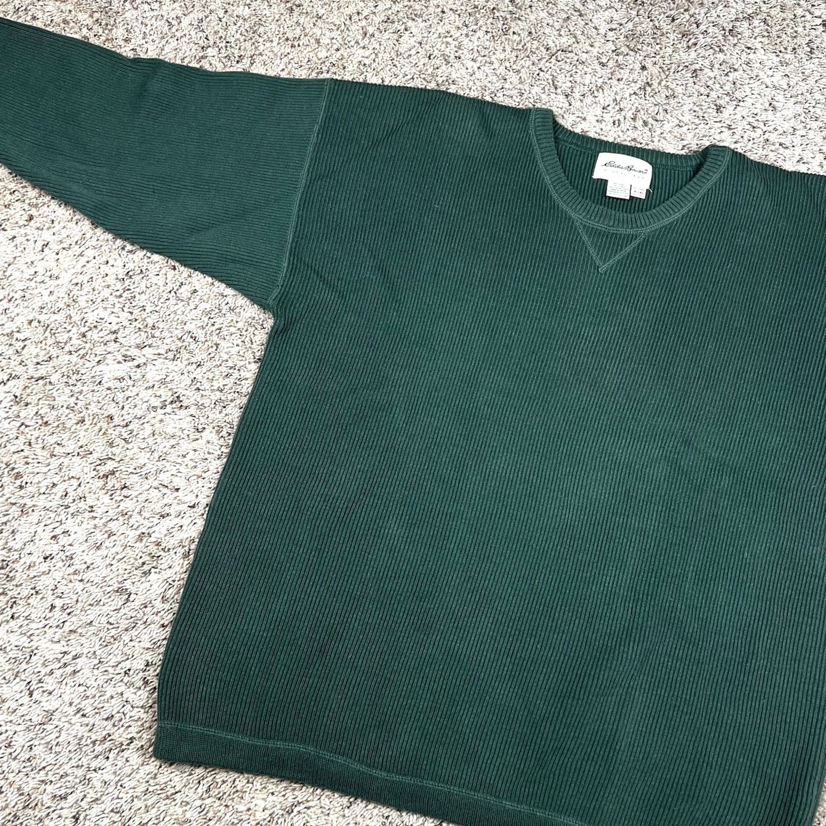 Eddie Bauer Vintage Eddie Bauer Heavyweight Knit 100% Cotton Green Sweater Mens XL Size US XL / EU 56 / 4 - 5 Thumbnail