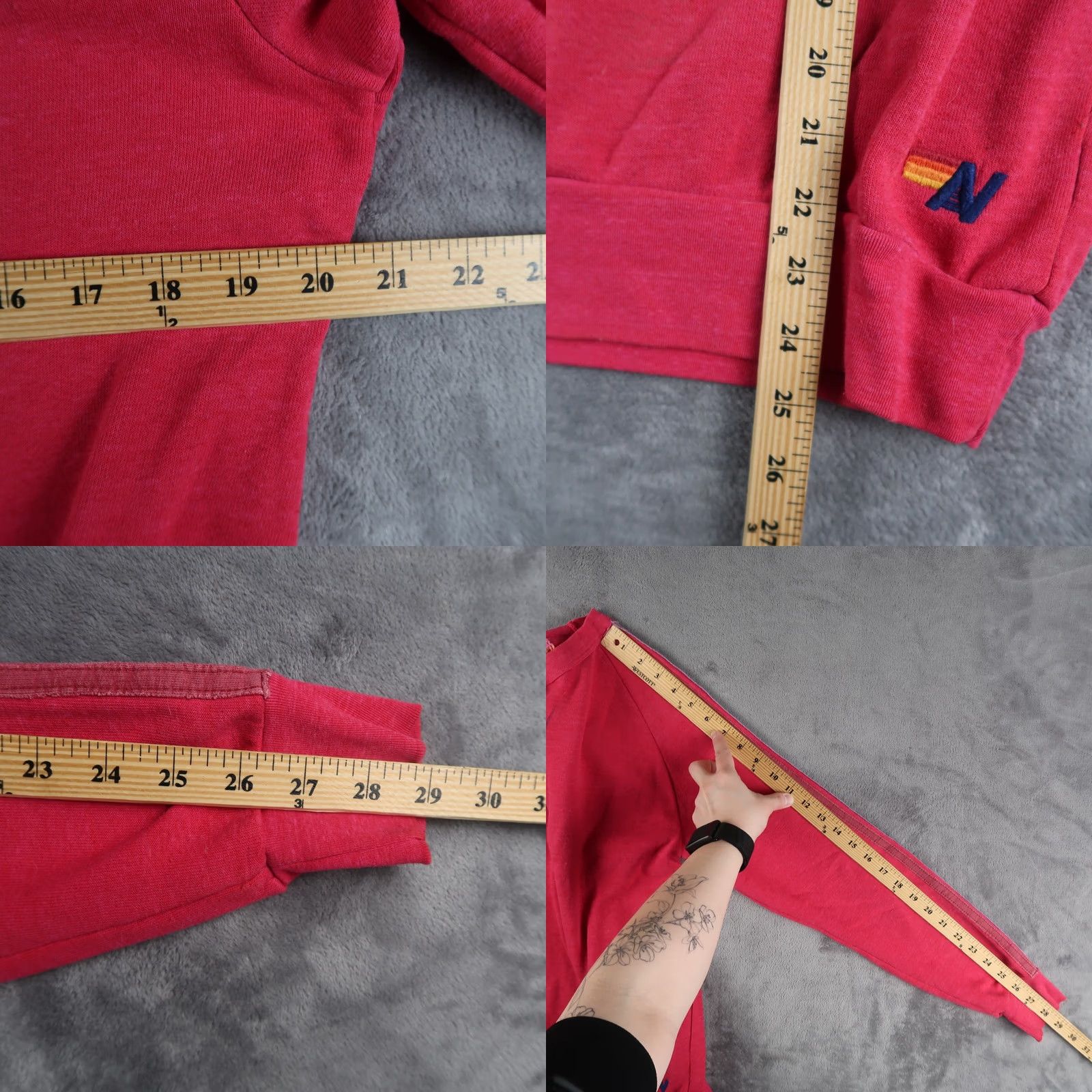Aviator Nation AVIATOR NATION Sweatshirt Pullover Women S Pink USA Made Cotton Blend Raglan Logo Crew Neck Small Activewear Vol. USA Womens Size S / US 4 / IT 40 - 8 Thumbnail