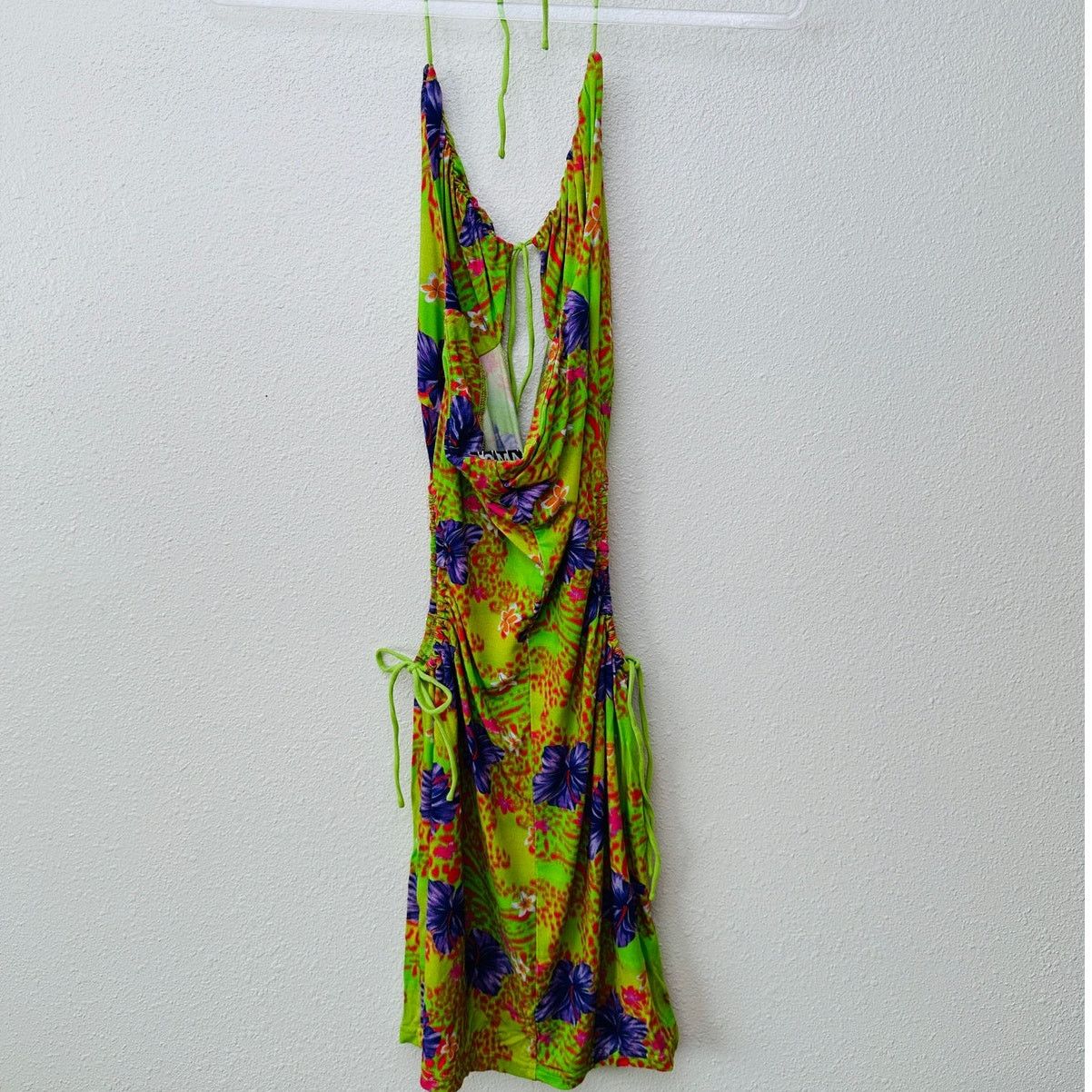 I.AM.GIA I AM GIA Green Floral Cutout Halter Keyhole Mini Dress S Size S / US 4 / IT 40 - 7 Thumbnail