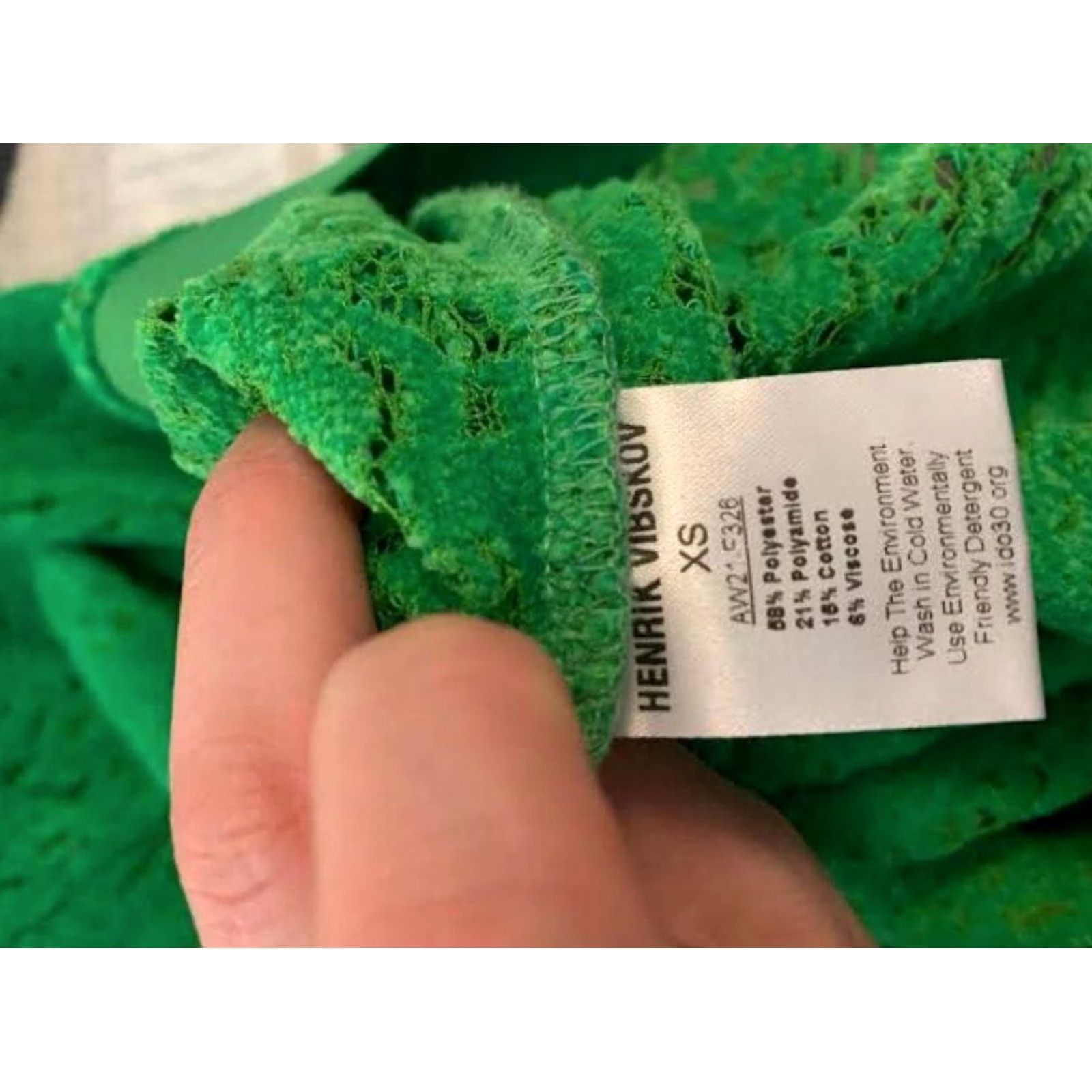 Henrik Vibskov HENRIK VIBSKOV LACE DRESS XS Green 3/4 Sleeve Collared Shirt Dress Women Size XS / US 0-2 / IT 36-38 - 4 Thumbnail