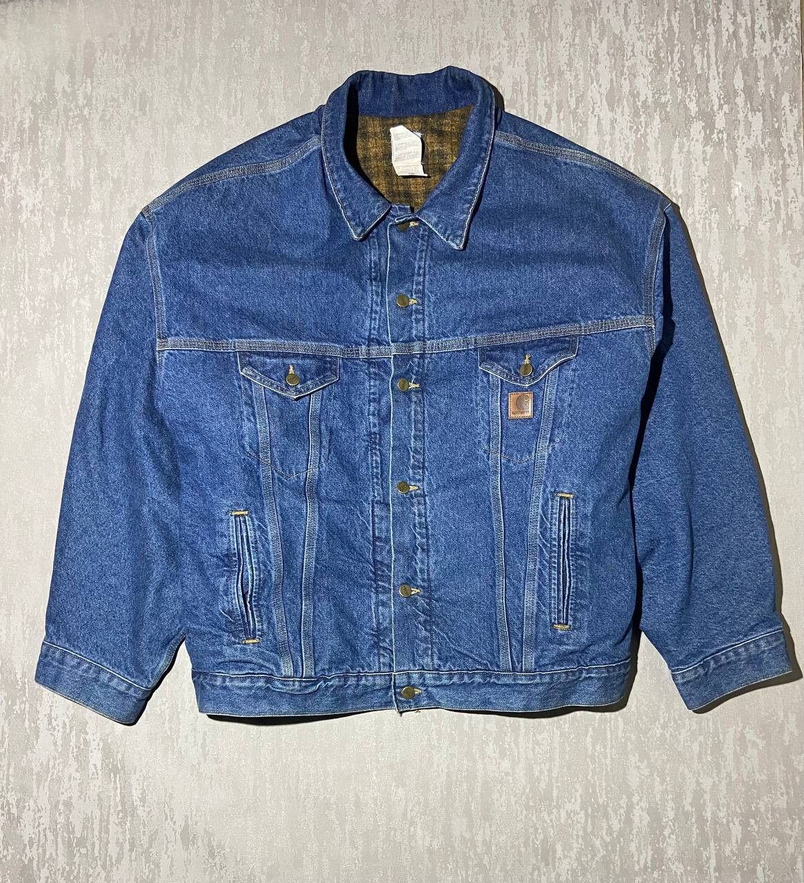 Image of 80's 90's Vintage Carhartt Denim Detroit Jacket 4Xl Oversized in Blue, Men's (Size 2XL)